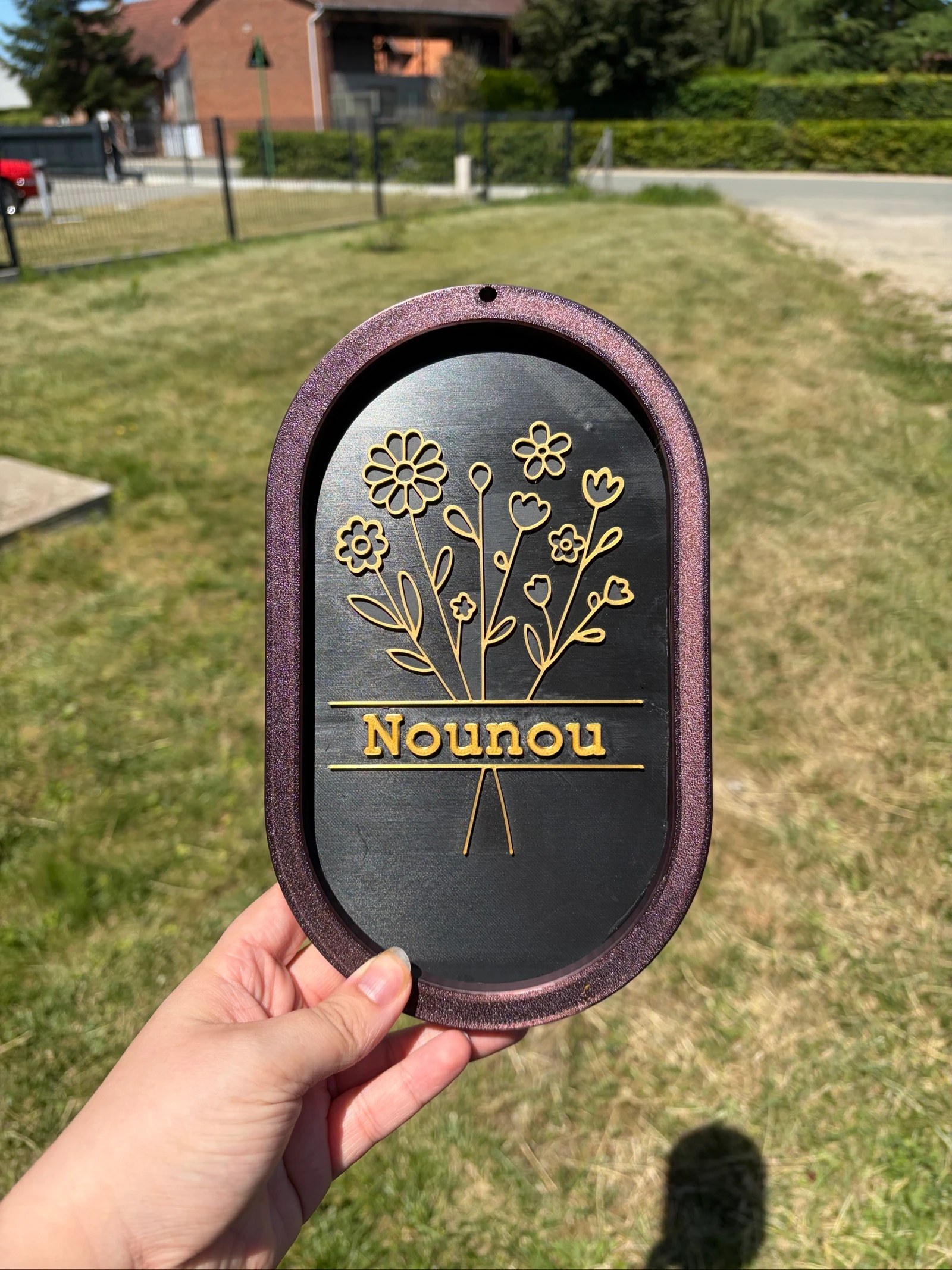 Plaque décorative personnalisée "Nounou" – Impression 3D